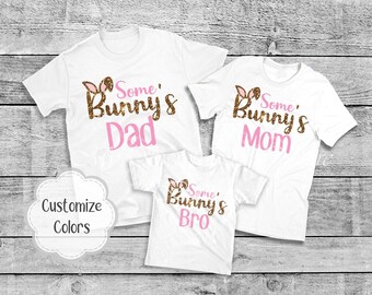 Adorable disfraz de conejito para cumpleaños de niños y familia: camisetas para celebrar el primer año con temática de Pascua.