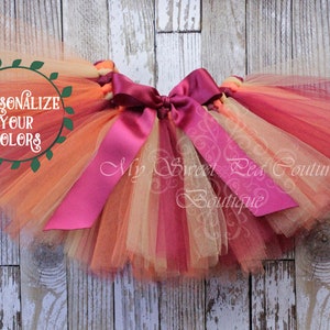 Thanksgiving Baby Tutu: Burgundy, Orange, Gold Outfit for 1st Birthday, Photo Prop, Cake Smash