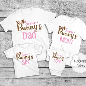 Bunny 1st Outfit Birthday Clothes: Some Bunny Themed Family Shirts, Double Layered Tutu (Custom Colors, Baby Sizes)