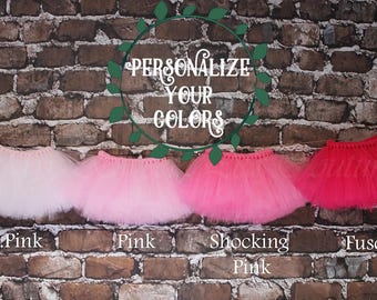 Shades of Pink Princess Tutu Skirt for Baby, Toddler, Newborn - Birthday Photo Prop (0-10 years)