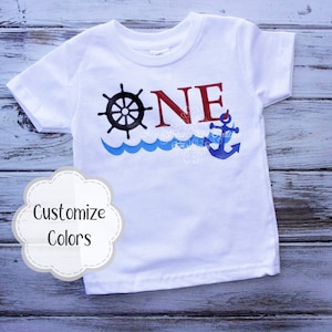 Nautical First Birthday Outfit: Sailor Anchor Whale Themed Shirt for Toddler&#39;s Ocean-Inspired Celebration