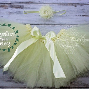 Light Yellow Tutu & Headband Set- Tutu- Princess Tutu- Baby Tutu- 1st Birthday Tutu- Cake Smash Tutu- Birthday Tutu- First Birthday- Prop