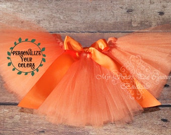 Orange Prinzessin Tutu für Baby, Kleinkind, Neugeborene - Erster Geburtstag Kuchen Smash Outfit