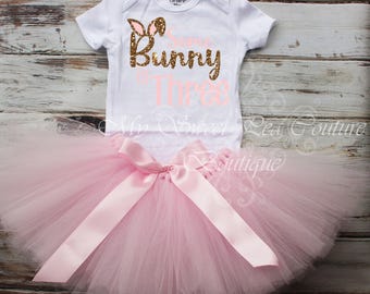 Adorable Easter Bunny Third Birthday Outfit - Family Matching Shirts for 3rd Celebration