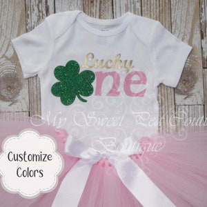 St. Patrick&#39;s First Birthday Outfit Clover Cake Smash Outfit 1st Birthday Outfit St. Patrick&#39;s Birthday Irish Birthday Lucky One Shamrock