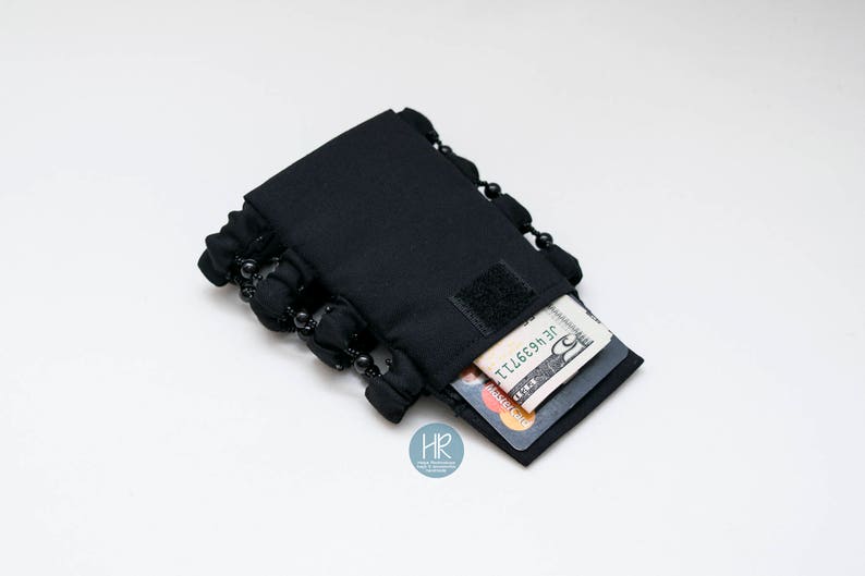 Hidden Wallet Travel Wrist Wallet Black Wide Bracelet Purse Womens