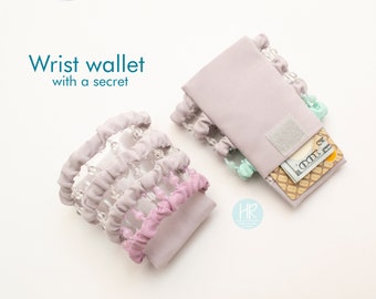 Travel bracelet purse women Wallet wide Bracelet cuff Mini purse wrist for parties, evening outings and good mood wristlet