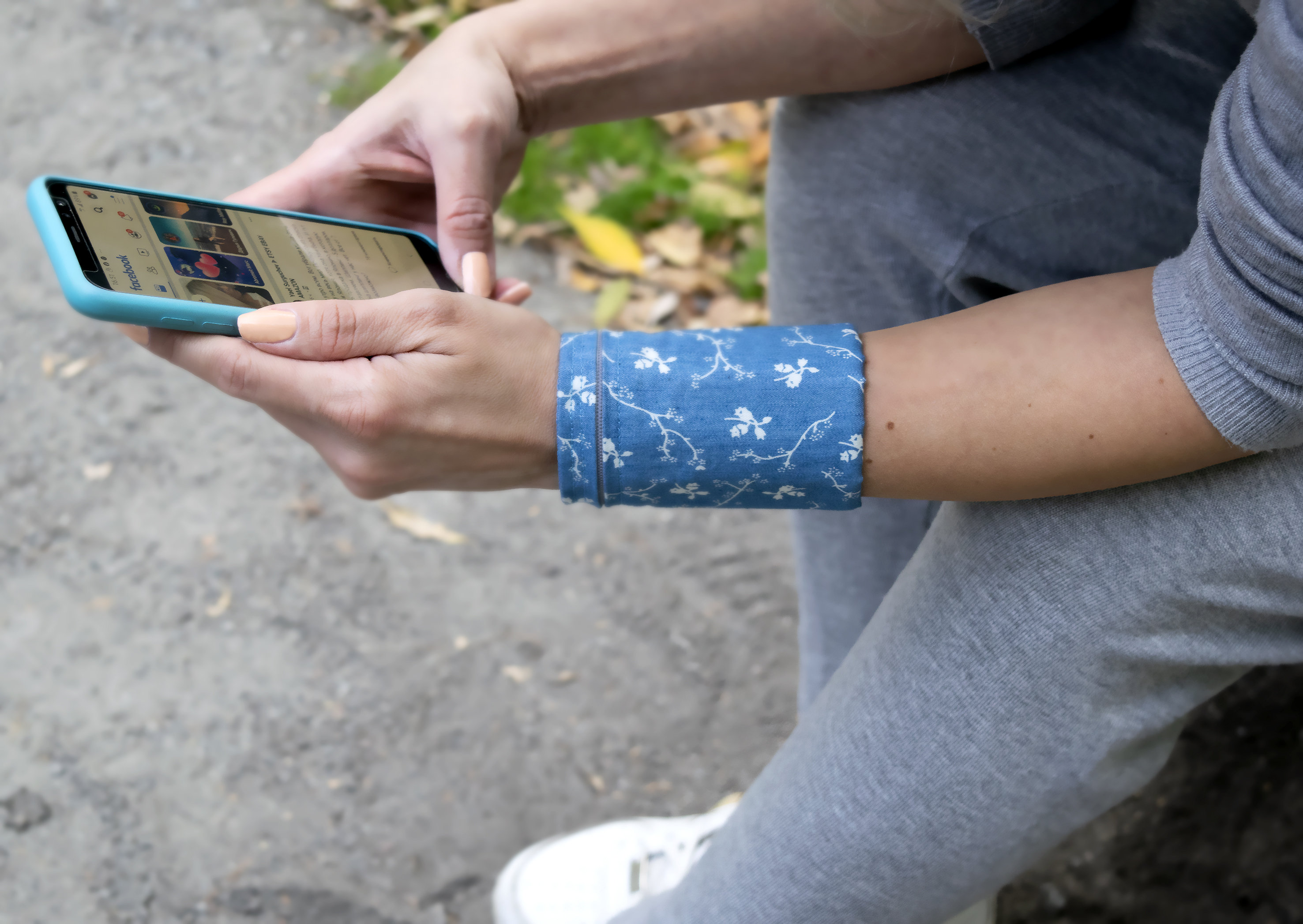 Hidden Wallet Travel Wrist Wallet Blue Wristlet Wallet Etsy Singapore