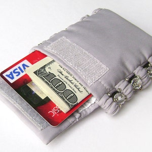 Wrist Wallet . Travel wristlet wallet . Wide Bracelet purse Secret . Bracelet for money . Secret bracelet . Light gray wide bracelet cuff image 3