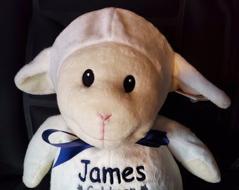 Personalized Baby Gifts, Lambton Lamb, Birth announcement stuffed animal,keepsake,baby shower gift,Baptism gift,Birthday Gift