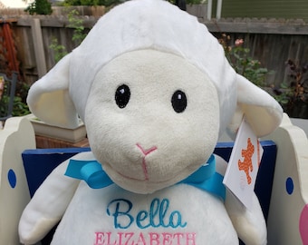 Personalized Baby Gifts, Lambton Lamb, Birth announcement stuffed animal,keepsake,baby shower gift,Baptism gift,Birthday Gift