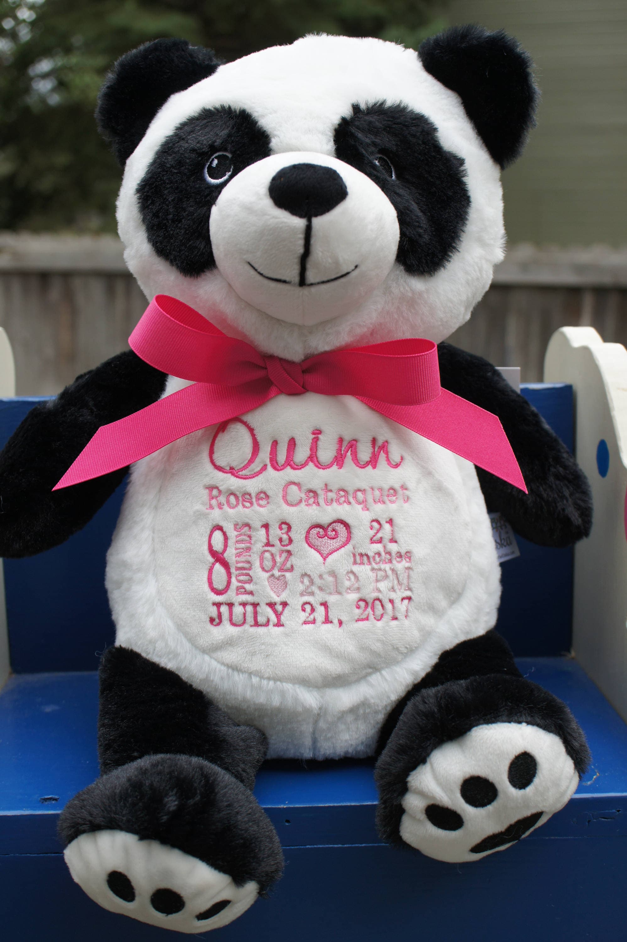 Personalized baby gift Panda Stuffed animal keepsake with | Etsy