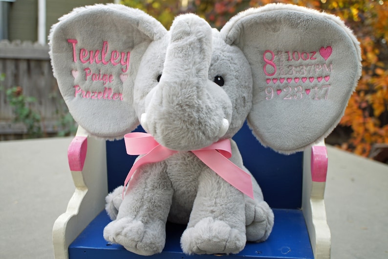 Personalized baby gift Elephant Personalized stuffed animal Etsy