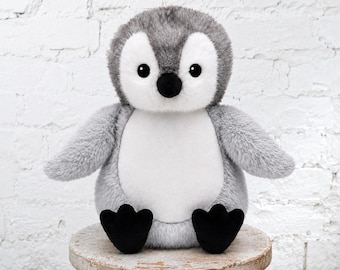 Personalized Baby Gift, "Baby Cubbies"  NEW Cute and Soft Baby Penguin, Birth announcement, stuffed animal keepsake with machine embroidery