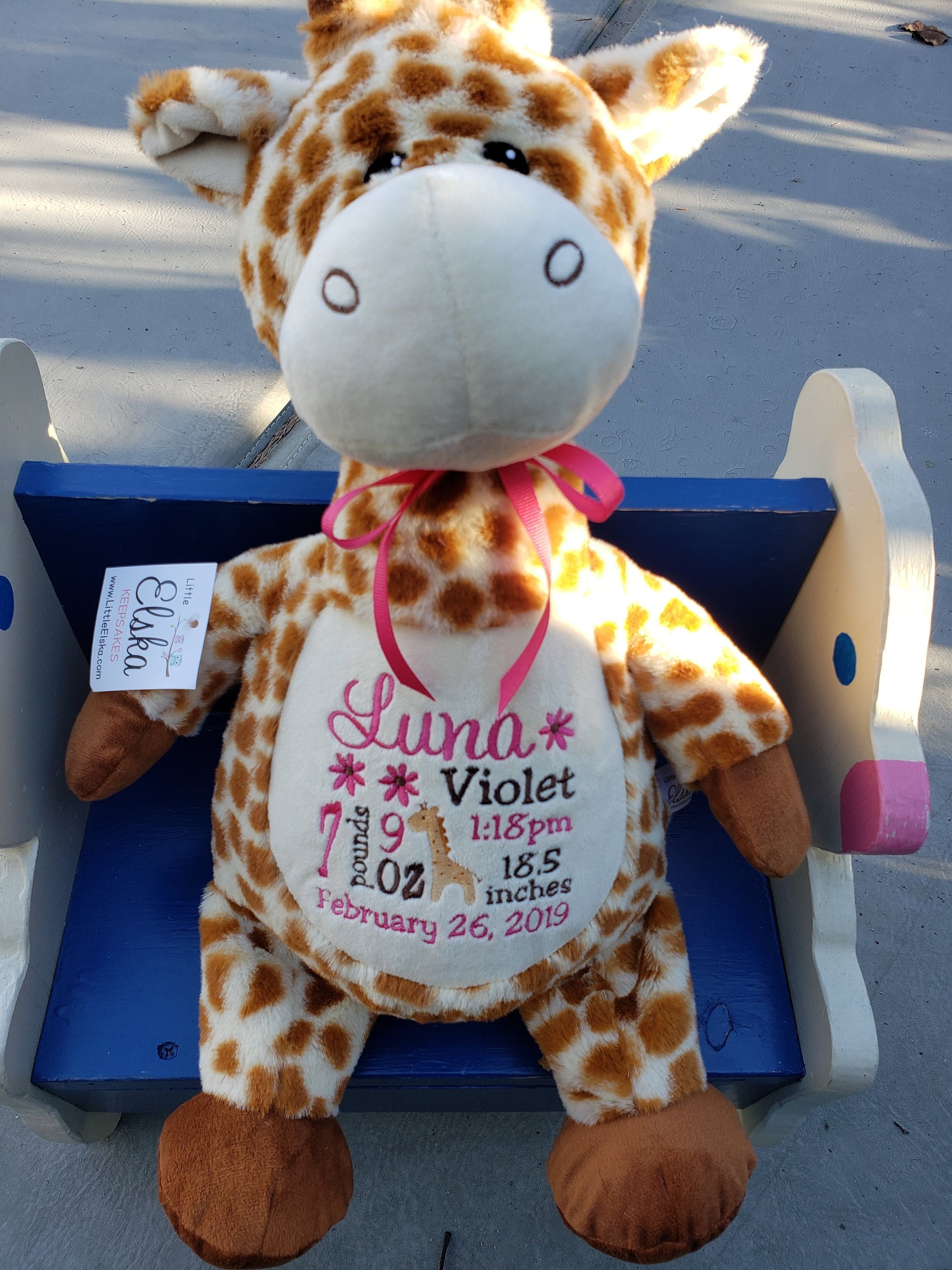 Personalized baby gift Giraffe Stuffed animal keepsake with Etsy