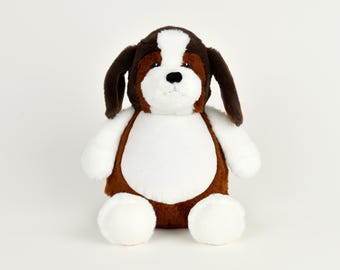 Personalized Baby Gift, "Baby Cubbies"  NEW dog, a Beagle, Birth announcement, stuffed animal keepsake with machine embroidery