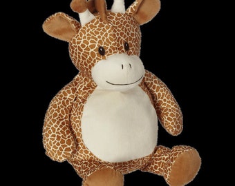 Personalized baby gift, Gerry Giraffe, Stuffed animal keepsake, machine embroidery, Baptism gift, Memorial gift,  Personalized keepsake