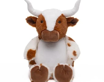 Personalized Baby Gift, "Baby Cubbies"  NEW Texas Longhorn, Birth announcement, stuffed animal keepsake with machine embroidery