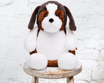 Personalized Baby Gift, "Baby Cubbies"  NEW dog, a Beagle, Birth announcement, stuffed animal keepsake with machine embroidery