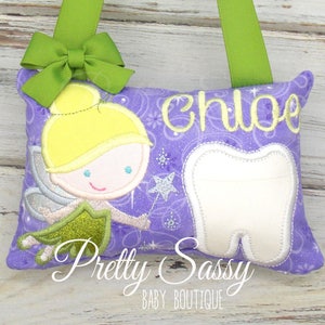 Tooth Fairy Pillow Girl,  Purple Personalized Tooth Fairy Pillow, Tooth Pillow with Tooth Fairy Kit, Girls, Birthday Gift Ideas, Princess
