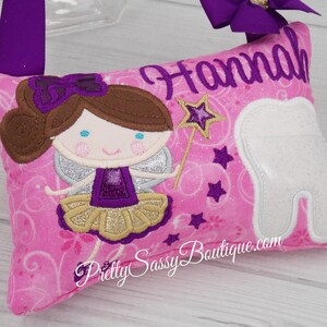 Pink Tooth Fairy Pillow Girl, Girls Tooth Fairy Pillow, Personalized Tooth Pillow, Girls Tooth Pillow, Tooth Pillow, Birthday, Baby, Gift