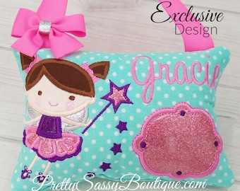 Personalized Tooth Fairy Pillow Girl, Tooth Fairy Pillow, Tooth Fairy, Tooth Fairy bag, Birthday Gift, Girl Gift Ideas, Baby Shower Gift,