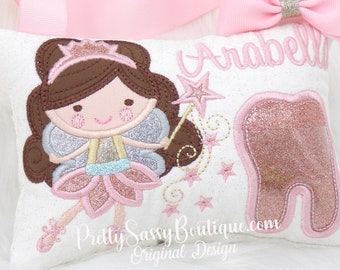 Gold Tooth Fairy Pillow, Tooth Fairy Pillow, Girls Tooth Pillow, Girl Tooth Fairy Pillow, Birthday Gift, Princess Personalized Tooth Pillow,