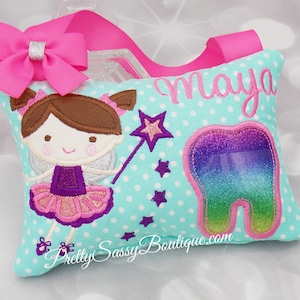 Tooth Fairy Pillow Girl, Personalized Tooth Fairy Pillow Tooth Fairy Kit, Tooth Pillow, Tooth Fairy Pouch, Girls, Birthday, Valentines Gift