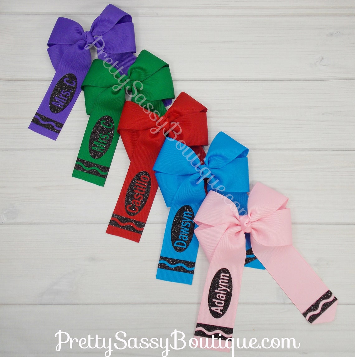 Crayon Hair Bow Crayon Clip Back to School Toddler Etsy