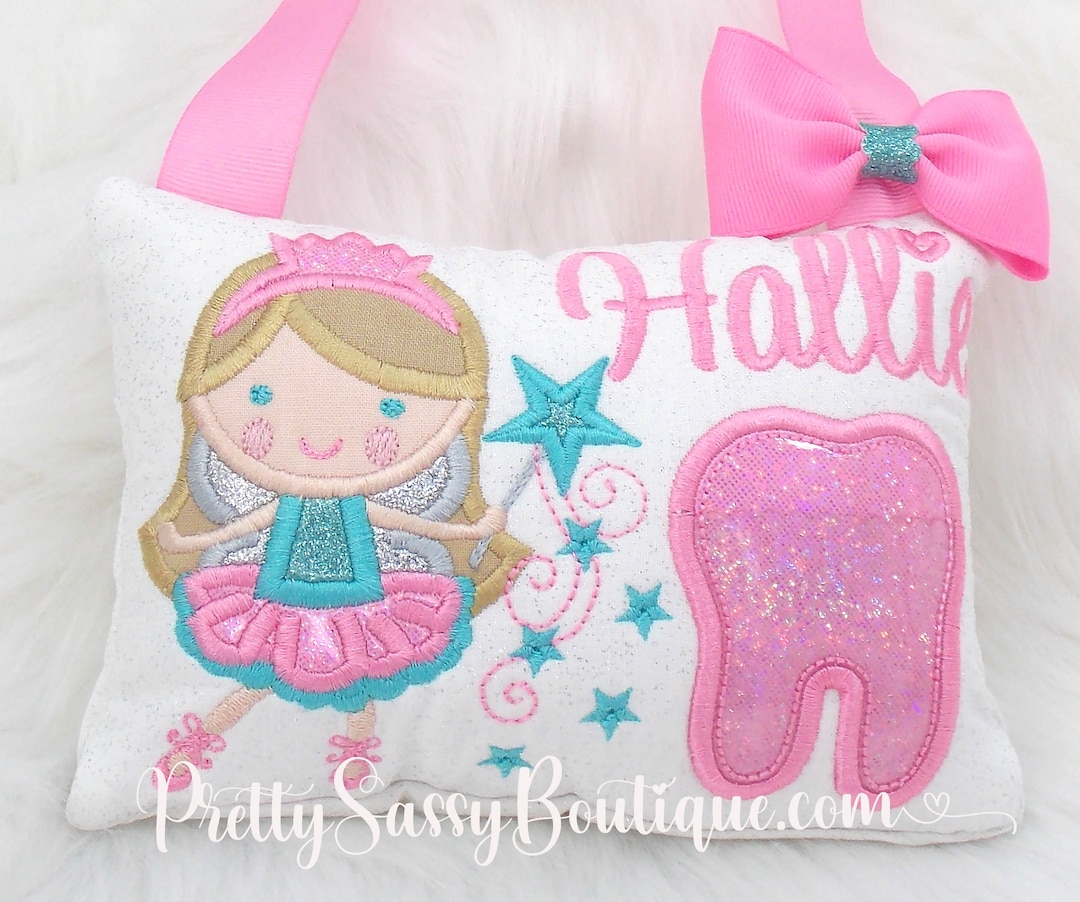 Pink Tooth Princess Pink Tooth Fairy Pillow, Tooth Fairy Pillow, Girls Tooth Pillow, Girl ...