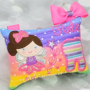 Tooth Fairy Pillow, Personalized Tooth Fairy Pillow Girls, Girl Tooth Pillow Pink Gold, Princess Birthday Gift, Baby shower girls, valentine