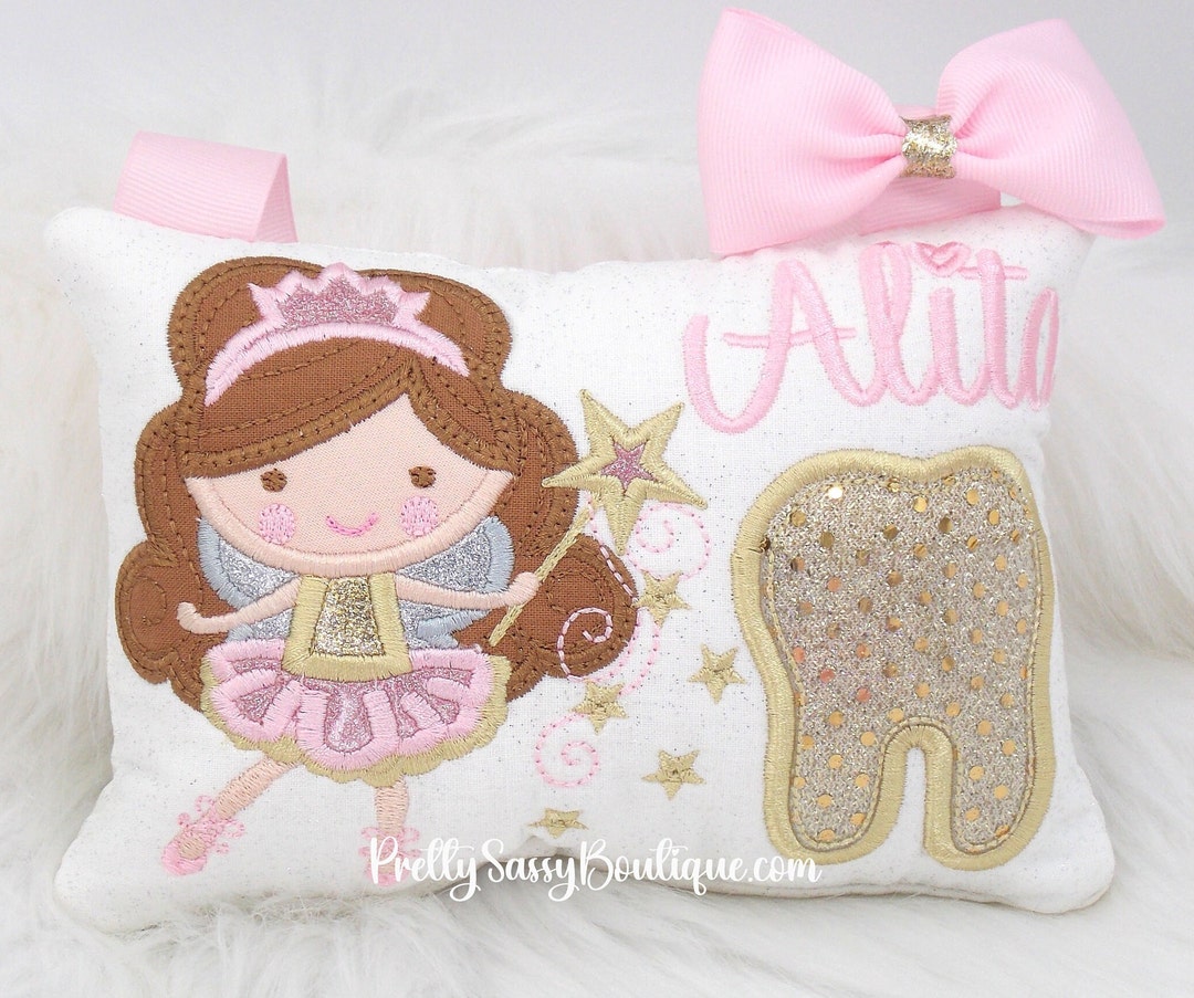Pink Tooth Princess Pink Tooth Fairy Pillow, Tooth Fairy Pillow, Girls Tooth Pillow, Girl ...