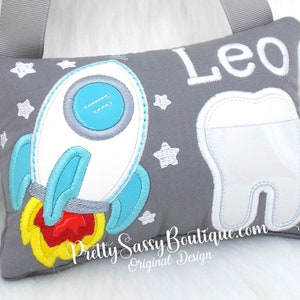 Spaceship Tooth Fairy Pillow * Rocketship tooth pillow* Tooth pillow, Space, Astronaut, Scientist, Babyshower, Baptism, Birthday, gift