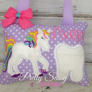 Horse Tooth Fairy Pillow, Rainbow Unicorn Tooth Fairy Pillow, Tooth Fairy, Pony Tooth Pillow, Personalized Girl Tooth Fairy Pillow Tooth Kit
