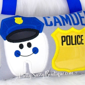 Police Tooth Fairy Pillow, Boys Tooth Fairy Pillow, Tooth Pillow, Personalized Tooth Pillow, Police Officer Tooth Fairy Pillow, Police Boy