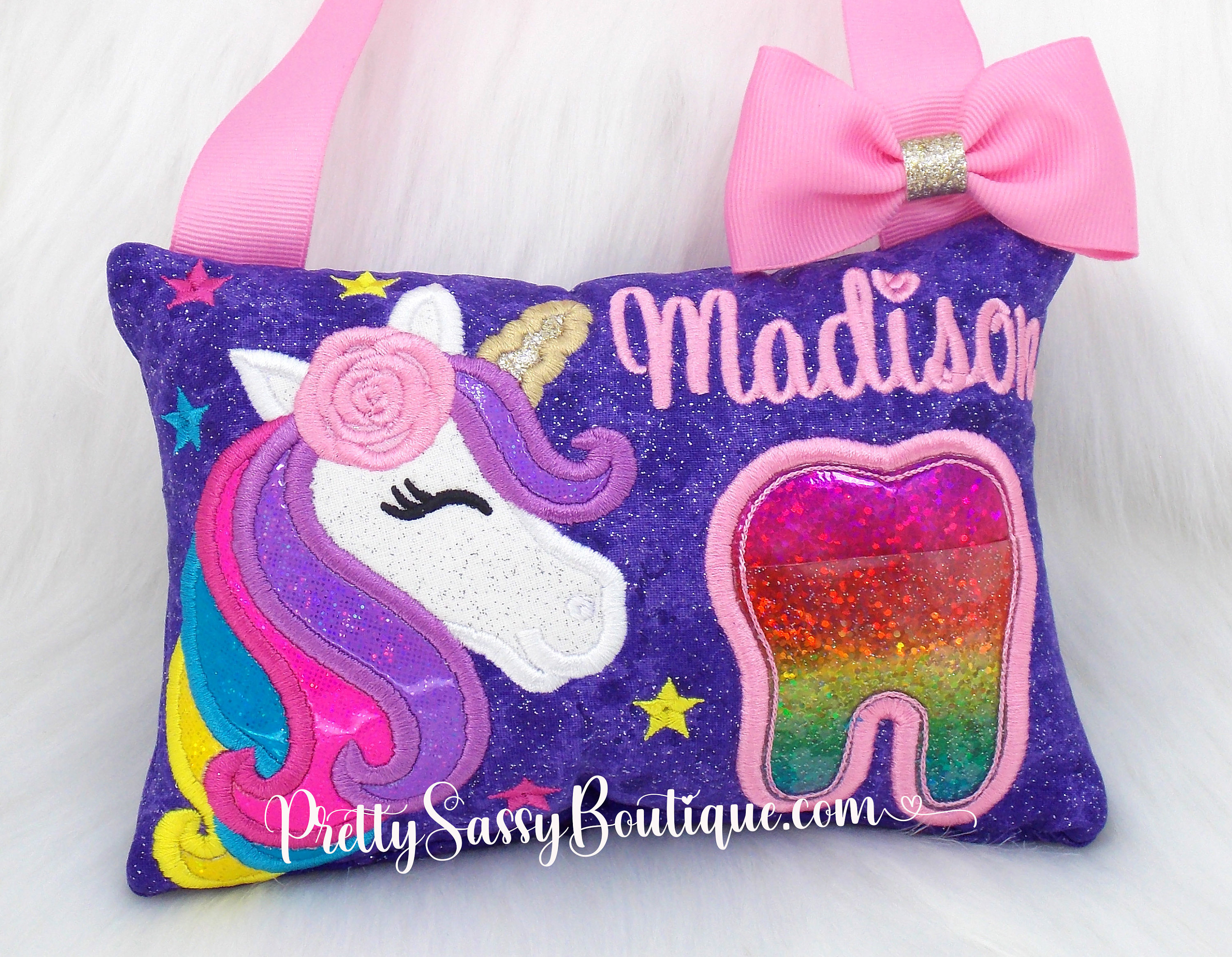 Rainbow Unicorn Tooth Fairy Pillow with Tooth Fairy Kit, Tooth Fairy …
