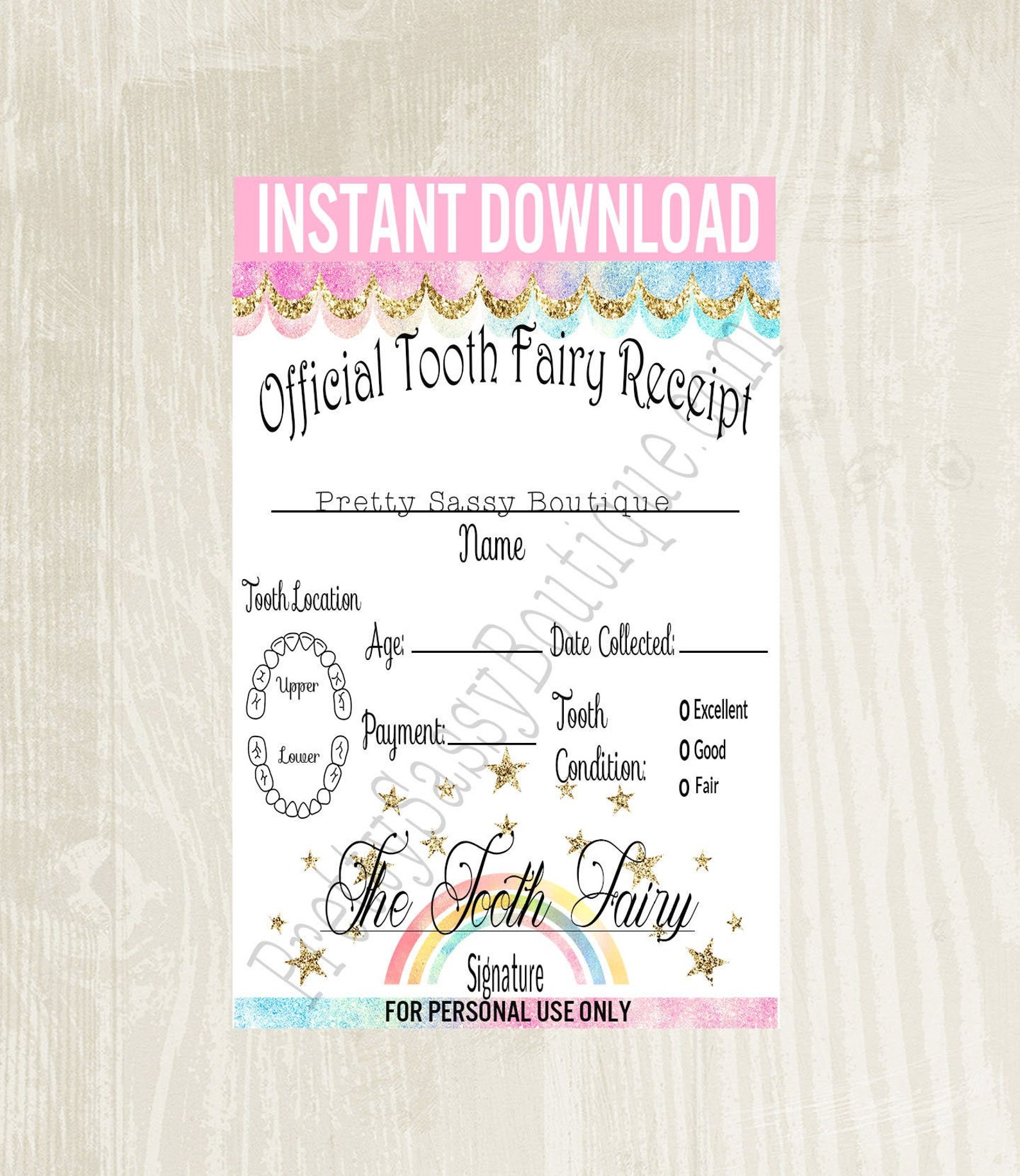 Tooth Fairy Receipt Printable Tooth Fairy Receipt Tooth Etsy Tooth Fairy Receipt Printable Tooth Fairy Receipt Tooth Etsy