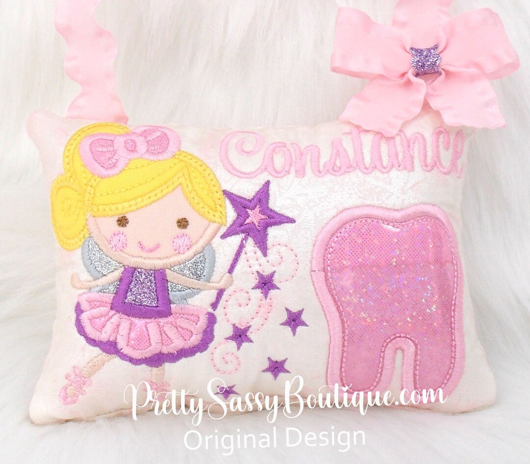 Pink Tooth Princess Pink Tooth Fairy Pillow, Tooth Fairy Pillow, Girls Tooth Pillow, Girl ...