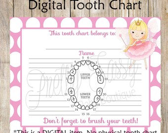 Tooth Fairy Receipt * Printable tooth chart, Instant Download Tooth Fairy Tooth Receipt, Tooth Fairy printables
