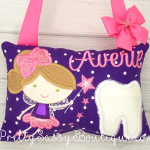 Tooth Fairy Pillow, Girls Tooth Fairy Pillow, Tooth Pillow,  Personalized Tooth Pillow, Princess Birthday Favors, Birthday Gift, Tooth Fairy