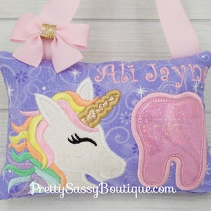 Tooth Fairy Pillow, Unicorn Tooth Fairy Pillow, Rainbow Unicorn Gift Ideas, Tooth Fairy Pillow Girls, Birthday Gift, Girl