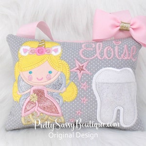 Personalized Unicorn Tooth Fairy Pillow, Princess Pillow, Tooth Pillow, Personalized Gifts, Girl Gift, Baby Shower, Birthday, Princess, Pink