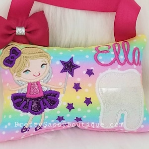 Pink Tooth Fairy Pillow, Girl Tooth Fairy Pillow, Tooth Fairy Pillow girls, Personalized Tooth Pillow, Girls, Birthday Gift, Valentines Gift