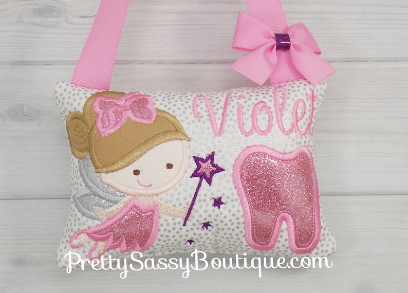 Tooth Fairy Pillow Girl Pink Girls Tooth Fairy Pillow Etsy