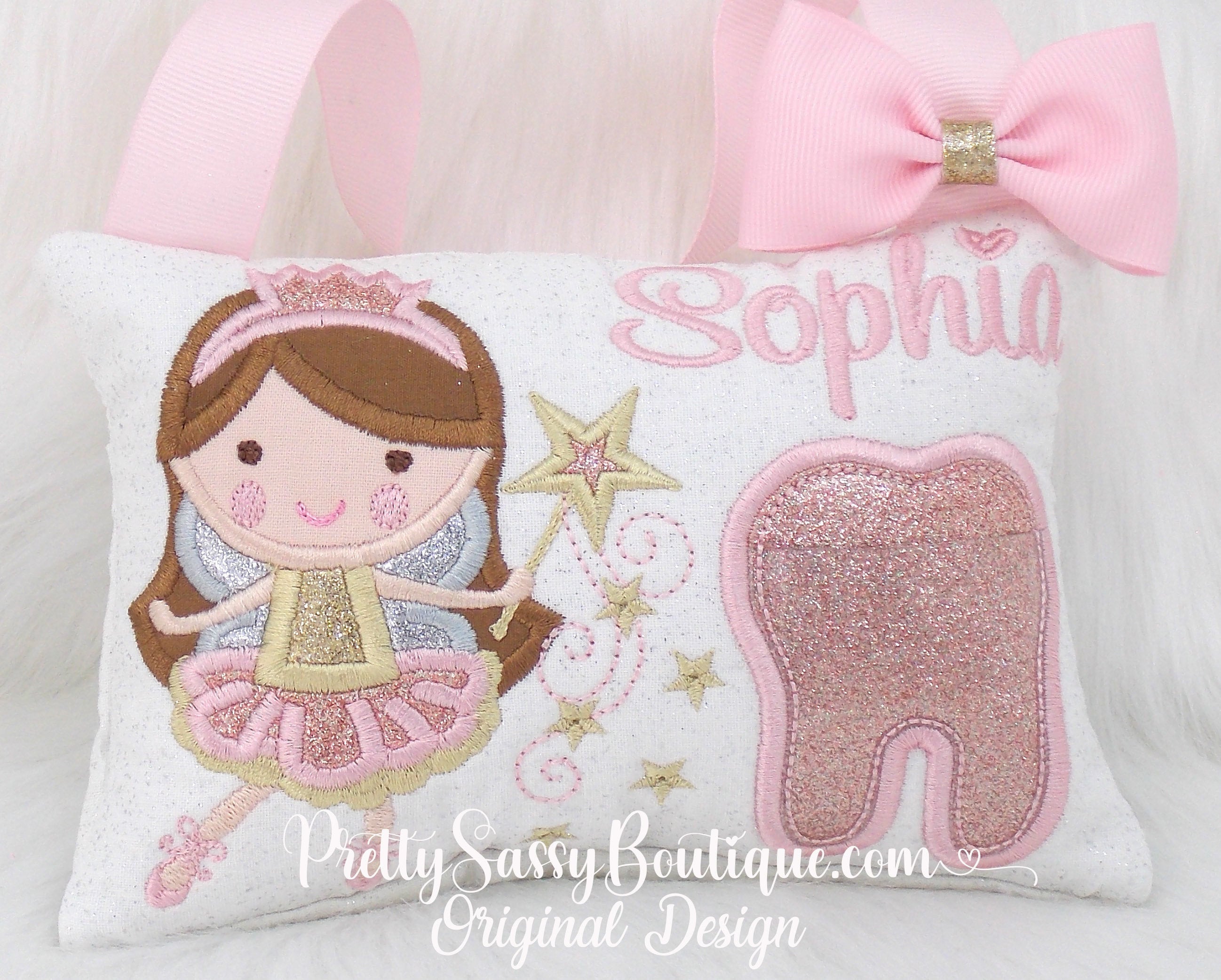 Gold Tooth Fairy Pillow, Tooth Fairy Pillow, Girls Tooth Pillow, Girl…