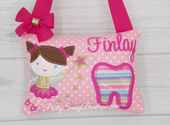 Tooth Fairy Pillow Personalized Tooth Fairy Pillow Pink Etsy