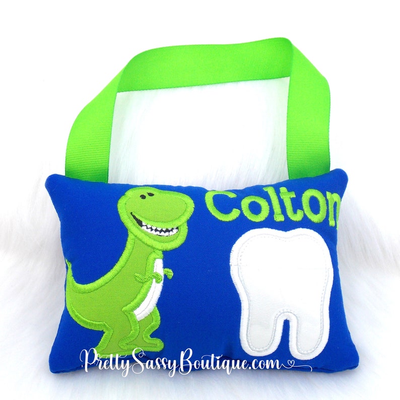 Dinosaur Tooth Fairy Pillow Boys Tooth Fairy Pillow Boy Etsy