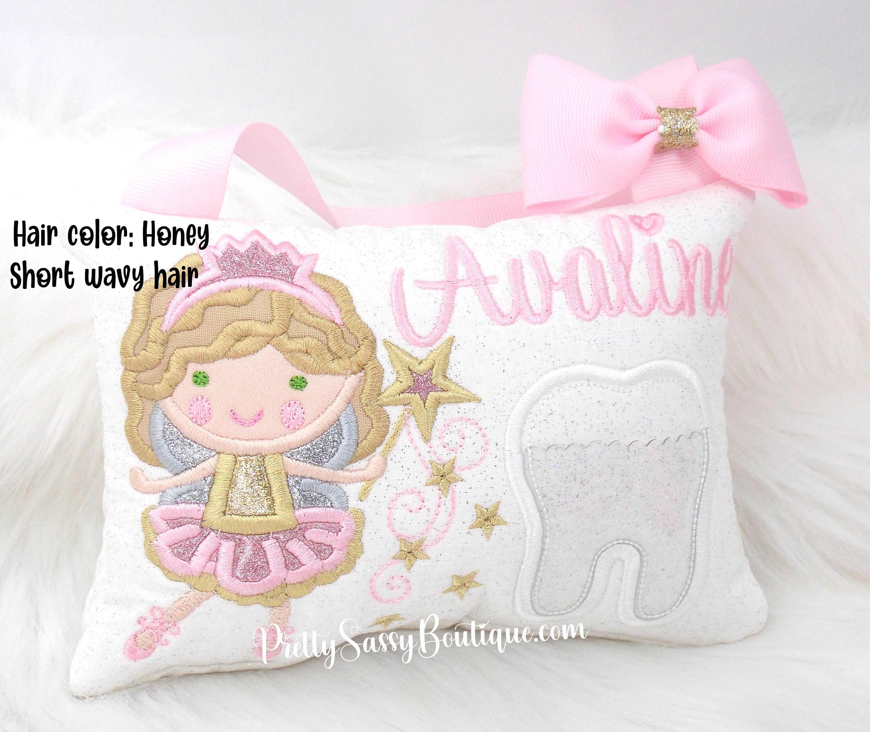 Pink Tooth Princess Pink Tooth Fairy Pillow, Tooth Fairy Pillow, Girls Tooth Pillow, Girl ...