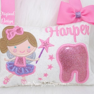 Personalized Unicorn Tooth Fairy Pillow, Princess Pillow, Tooth Pillow, Personalized Gifts, Girl Gift, Baby Shower, Birthday, Princess, Pink