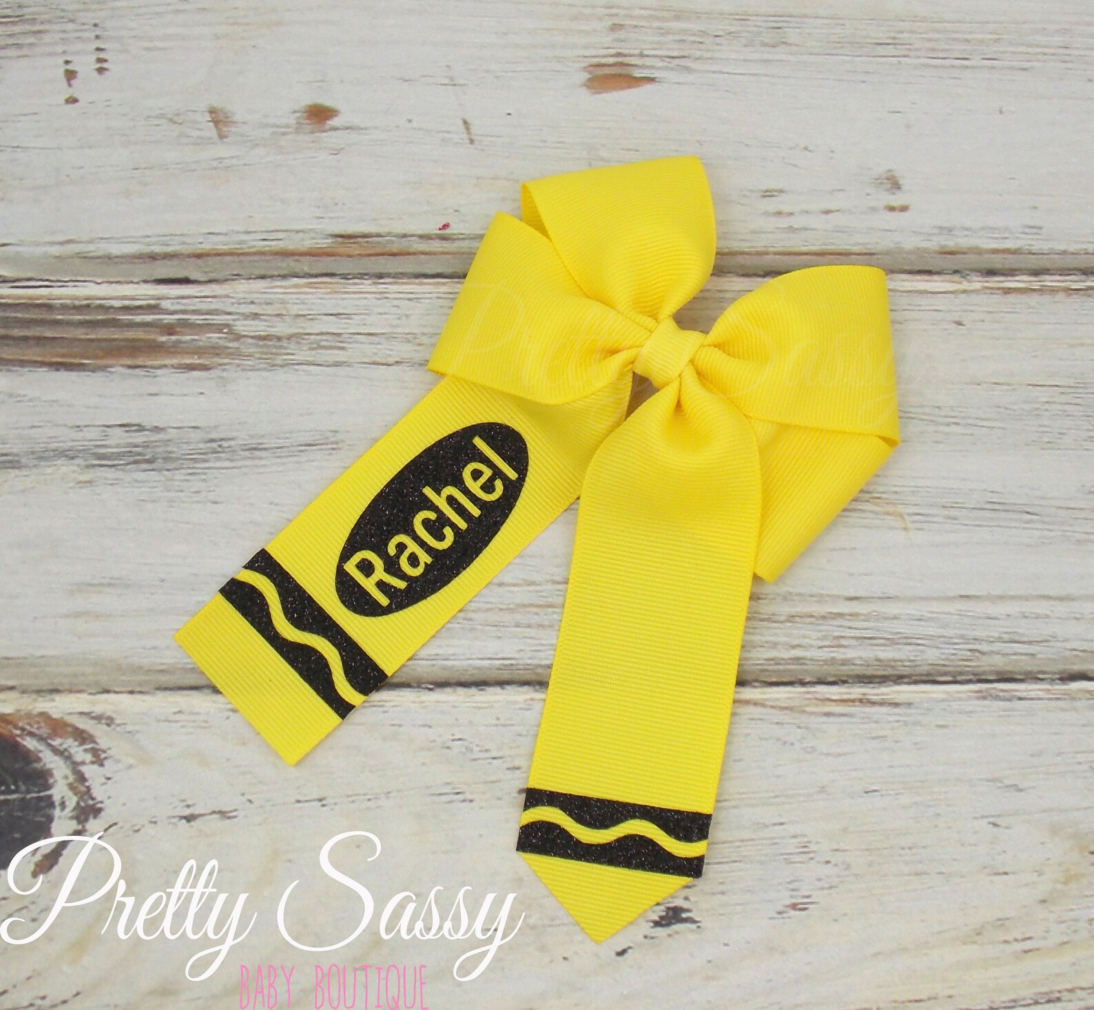 Crayon Hair Bow Crayon Clip Back to School Toddler Etsy